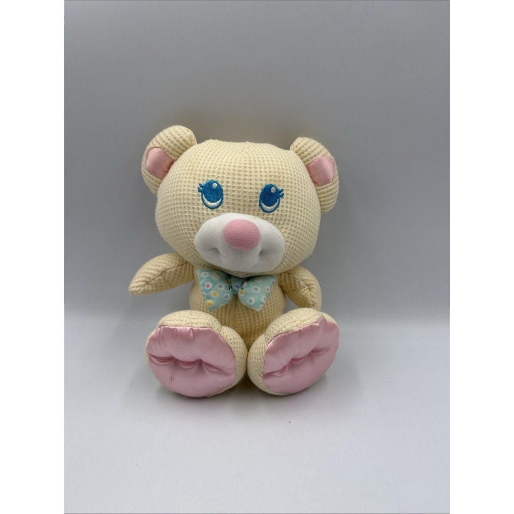 VTG 1994 Fisher-Price Cozies Cream Bear Thermal Waffle Weave 10" Stuffed Plush